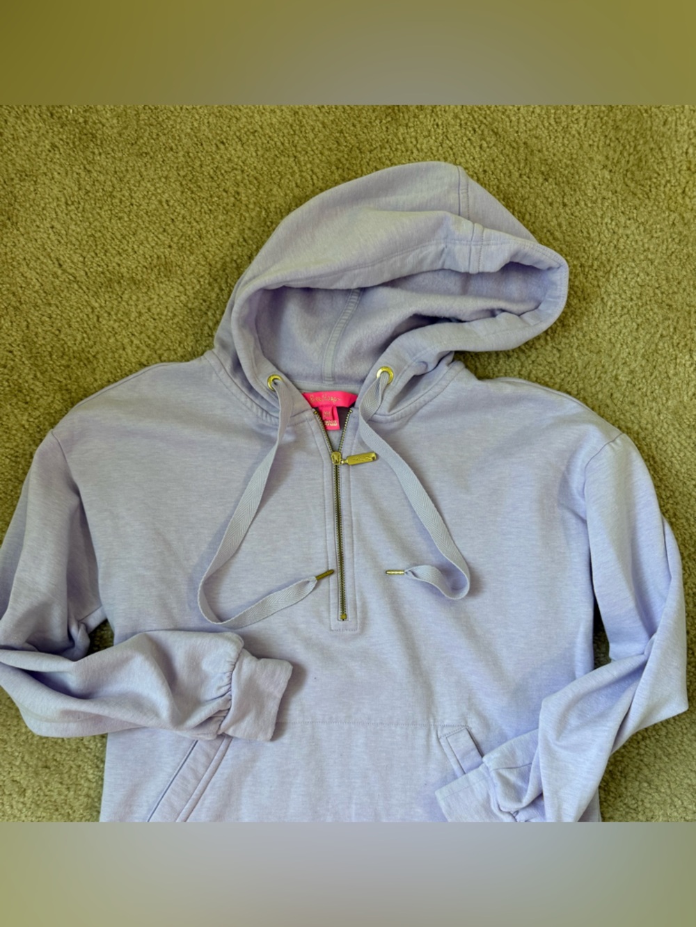 Lilly Pulitzer XS Lavender Fleece Lined Hoodie Quarter Zip Top